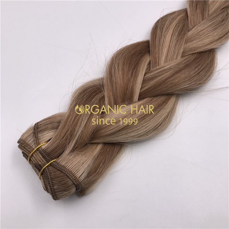 Human cuticle remy balayage color machine wefts hair extensions X377